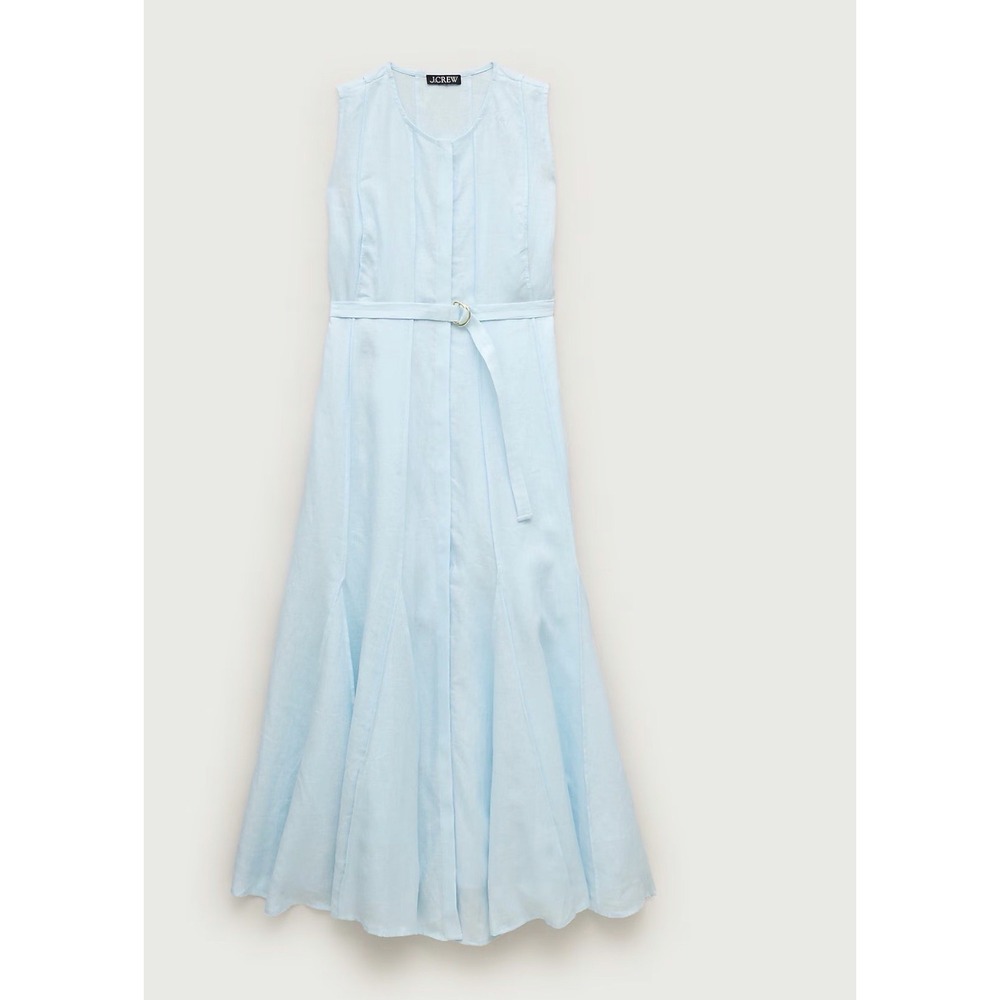 J CREW LINEN TUNIC MAXI DRESS WITH BELT CA671 $248